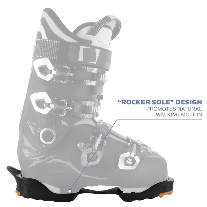 Yaktrax ياكتركس سكي تراك سكي بوت تراكز للتثبيت والحماية (زوج واحد)، كبير، أسود/برتقالي - Image 2
